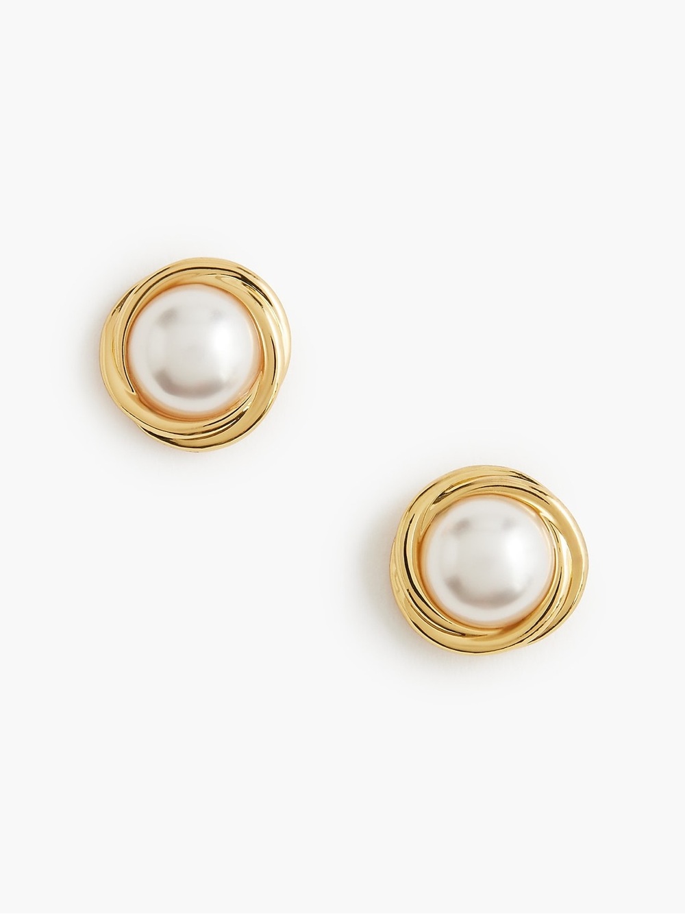 J. Crew Factory Gold Basket-Pearl Studs